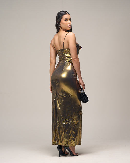 VESTIDO ROSAS DE ORO