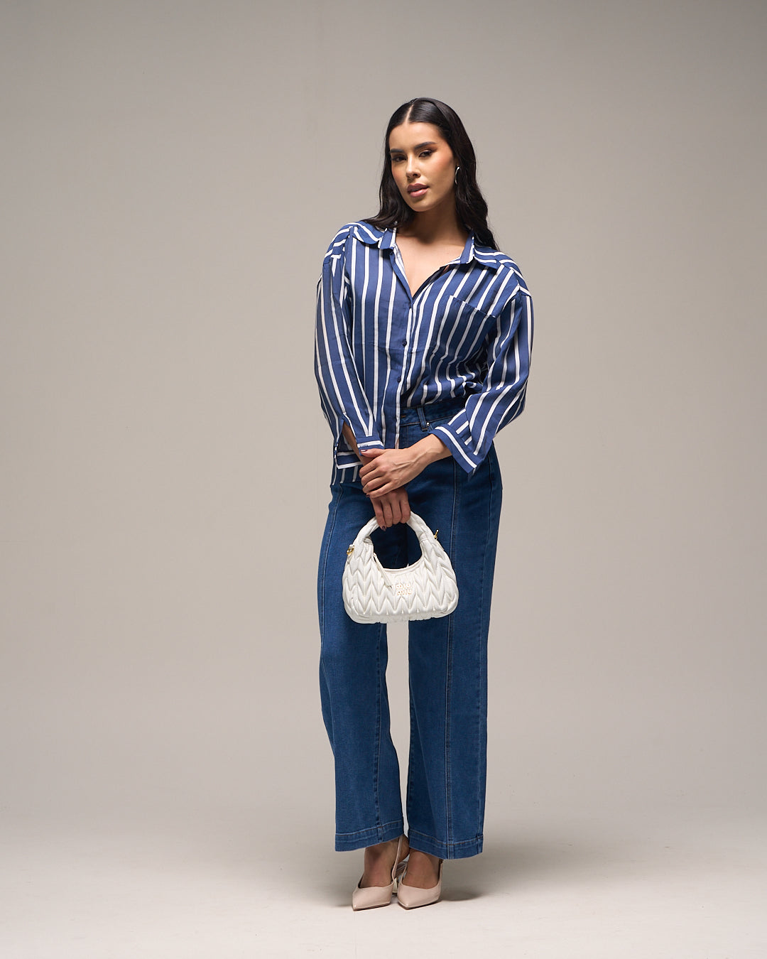 CAMISA AZUL DE RAYAS