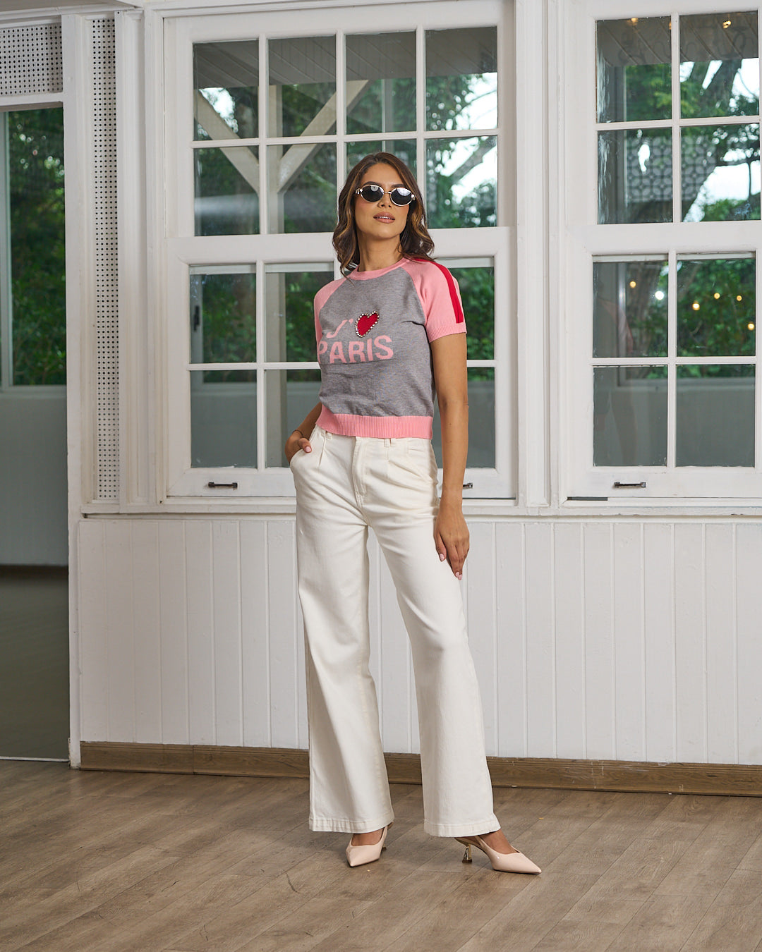 PANTALÓN DE BOLSAS ABIERTAS BLANCO