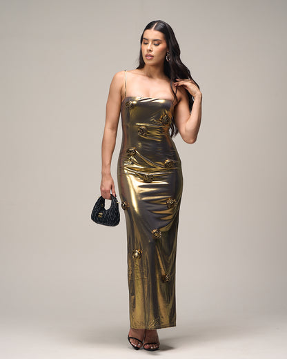 VESTIDO ROSAS DE ORO
