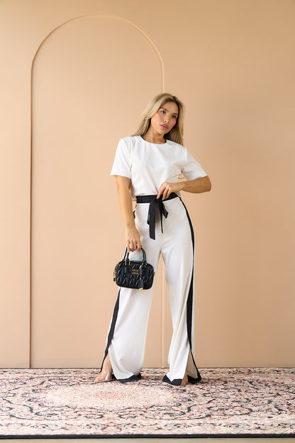 SET BLANCO Y RAYA NEGRA