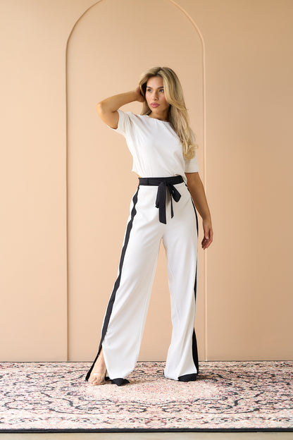 SET BLANCO Y RAYA NEGRA